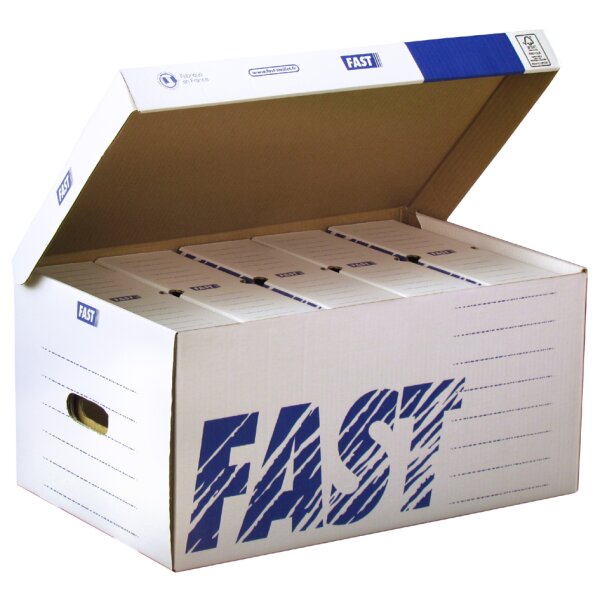 FAST Archiv-Klappdeckelbox Standard Container, aus Wellpappe