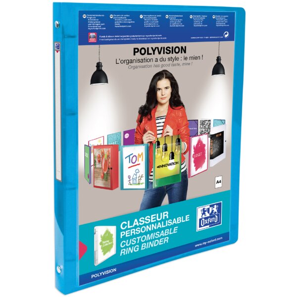 Oxford Classeur personnalisable POLYVISION, 20 mm, bleu