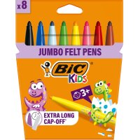 BIC KIDS Fasermaler Visacolor XL ecolutions, 8er Kartonetui
