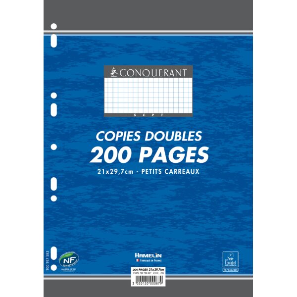 CONQUERANT SEPT Kanzleipapier, DIN A4, kariert, ohne Rand