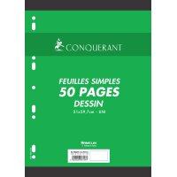 CONQUERANT SEPT Feuillets mobiles de dessin 210 x 297 mm