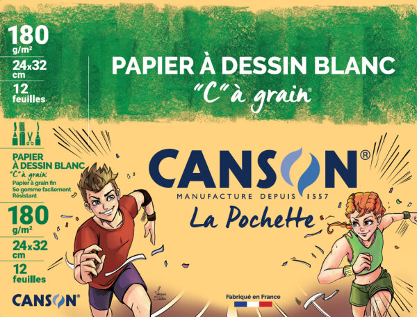 CANSON Zeichenpapier "C" à Grain, 320 x 240 mm, 224 g qm
