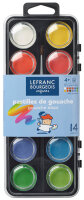 LEFRANC BOURGEOIS Deckfarbkasten, 12 Farben inkl. Pinsel