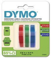 DYMO Prägeband 3D, 9 mm x 3 m, blau, glänzend