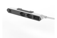 POWERCUBE Socket-rail grey/white 66.9122 2xT.13 2xUSB 5V...