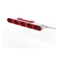POWERCUBE Socket-rail red/white 66.9121 4x Typ 13 plug