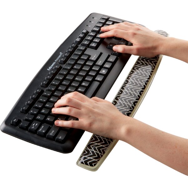 Fellowes Tastatur-Handgelenkauflage Photo Gel, schwarz weiss