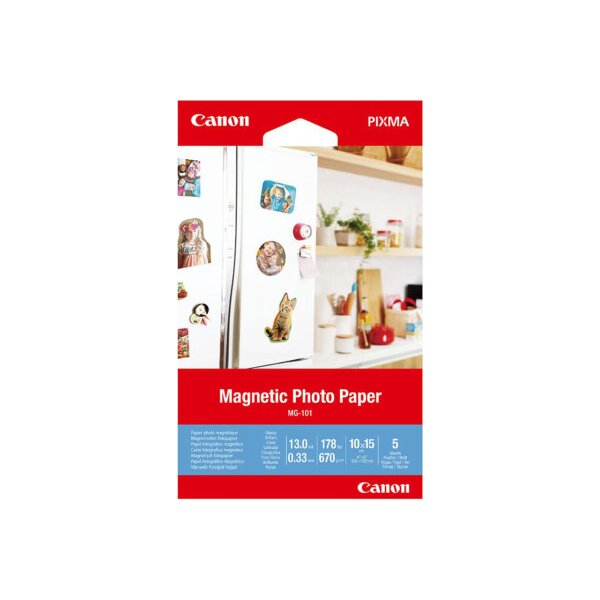 CANON Magnetic Photo Paper 10x15cm MG-101 Glossy 5 Blatt