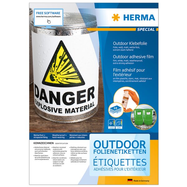 HERMA Outdoor Folien-Etiketten SPECIAL, 210 x 148 mm, weiss