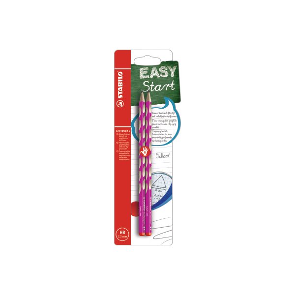 STABILO Bleistift EASYgraph S HB B-53111-10 pink, R 2 Stück