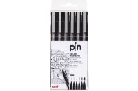 UNI-BALL Fineliner Pin PIN-200(S) Black 6P schwarz 6...