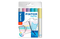 PILOT Marker Set Pintor F 1.0mm S6 0517467 6 Farben pastel