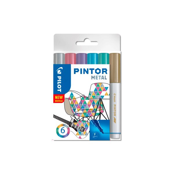 PILOT Marker Set Pintor 1.0mm S6/0517443 6 couleurs metallic