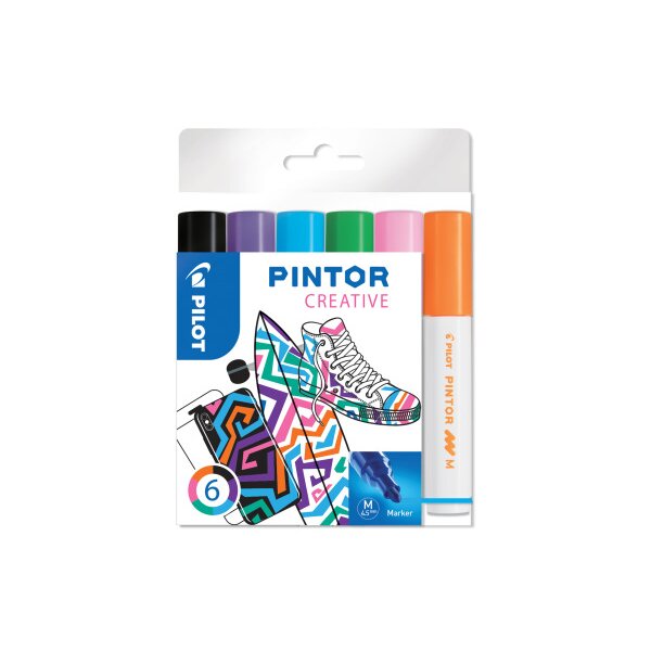 PILOT Marker Set Pintor M S6/0517436 6 couleurs creative