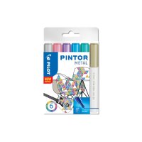 PILOT Marker Set Pintor EF S6/0537489 6 couleurs metallic