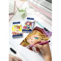FABER-CASTELL Feutre PITT artist pen Manga Kaoiro, étui de 6