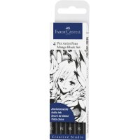 FABER-CASTELL Tuschestift PITT artist pen, 4er Etui Manga