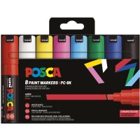 POSCA Pigmentmarker PC8K, 8er Etui, farbig sortiert