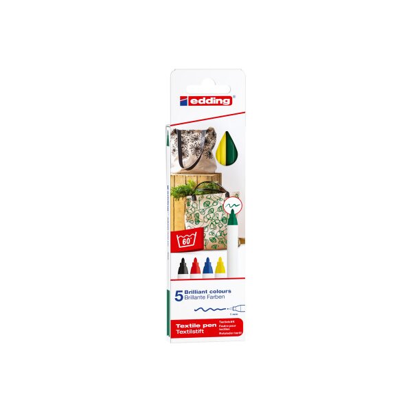 EDDING Textil Pen 4600 3945 Basic Color 5 pcs.