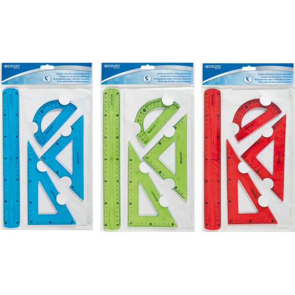 WESTCOTT Set &eacute;querre Flexi E-10302 00 bleu/rouge/vert 4 pcs.