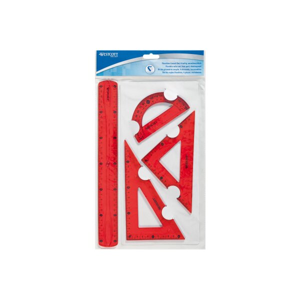 WESTCOTT Set &eacute;querre Flexi E-10302 00 bleu/rouge/vert 4 pcs.