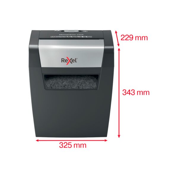 REXEL Aktenvernichter Momentum 2104570EU X308, P-3, 15lt