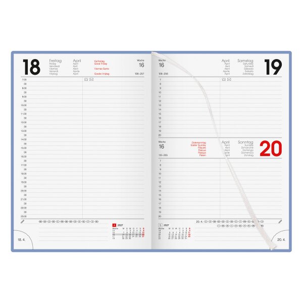 BIELLA Agenda Colorful 2027 809701050027U 1J/1P bleu ML 14.5x20.5cm