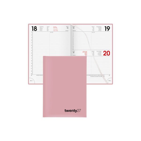 BIELLA Gesch&auml;ftsagenda Colorful 2027 809701400027U 1T/1S rosa ML 14.5x20.5cm