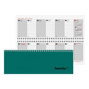 BIELLA Pultkalender Colorful 2027 888377090027U 1W/2S petrol ML 29.7x10.5cm