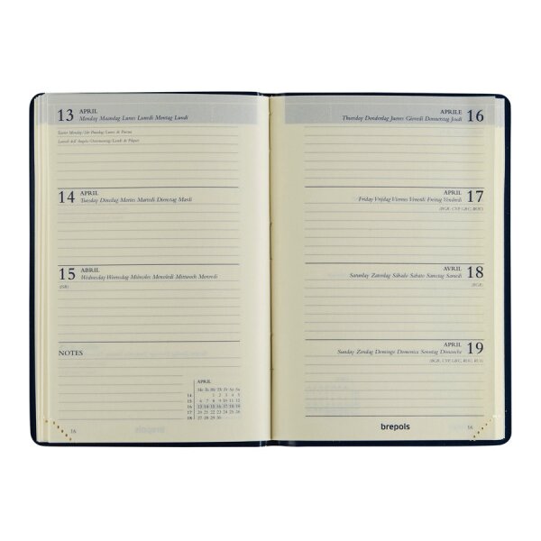 BREPOLS Agenda Delta 834 Seta 2027 0.834.2120 1W/2S schwarz 8.1x12cm