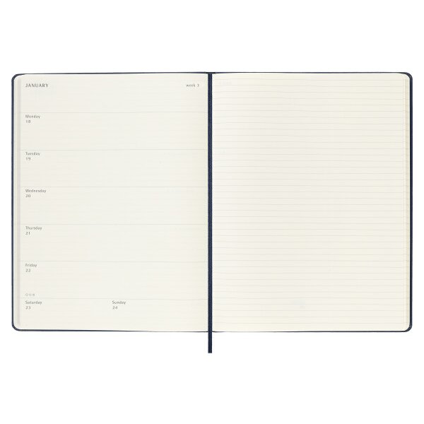 MOLESKINE Agenda Classic X-Large 2027 DHB2012WN4Y27 1W/1S saphir HC 19x25cm