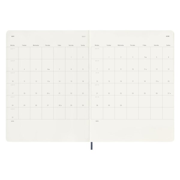 MOLESKINE Agenda Classic X-Large 2027 DSB2012WN4Y27 1W/1S saphir SC 19x25cm
