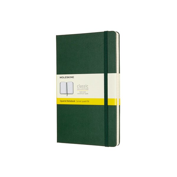 MOLESKINE Notizbuch Classic HC Large 647629087 gr&uuml;n, kariert 5mm 240 Blatt