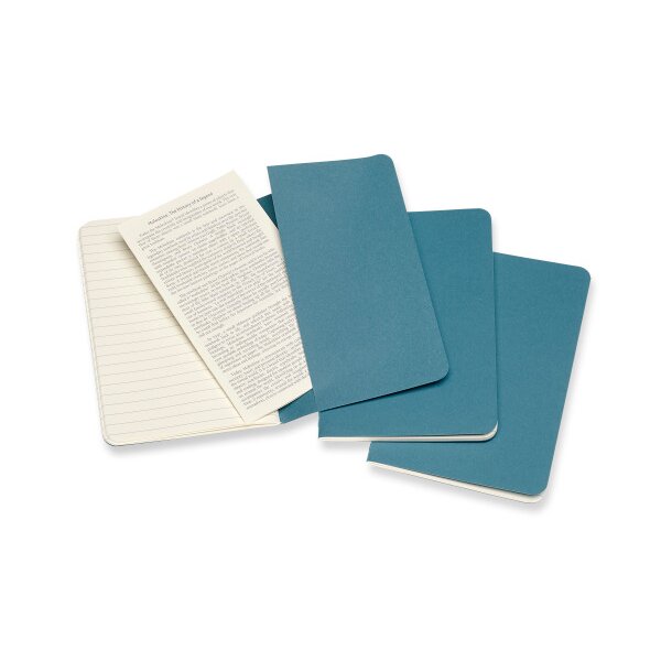 MOLESKINE Carnet carton 3x P/A6 629582 lingé, vivid bleu, 64 pages