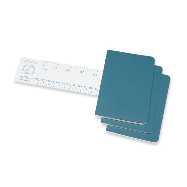 MOLESKINE Notizheft Cahier 3er Set A6 647629612 blau, blanco 64 Blatt