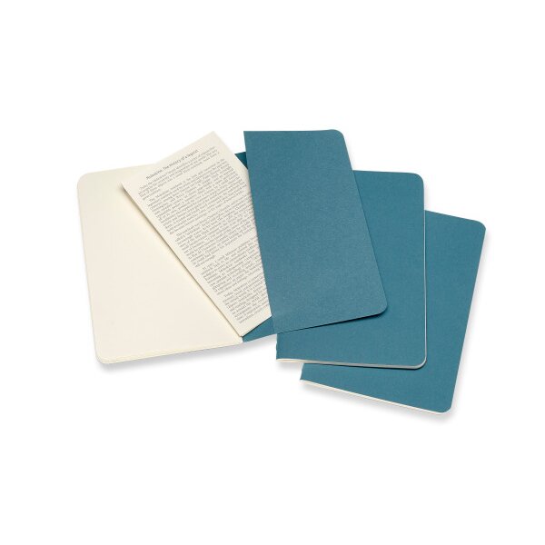 MOLESKINE Notizheft Cahier 3er Set A6 647629612 blau, blanco 64 Blatt