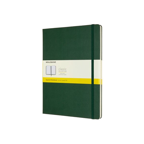 MOLESKINE Carnet XL HC 25x19cm 629124 quadrillé, vert, 192 pages