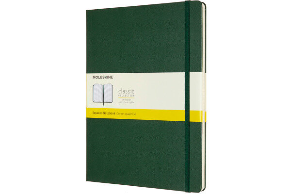 MOLESKINE Carnet XL HC 25x19cm 629124 quadrillé, vert, 192 pages