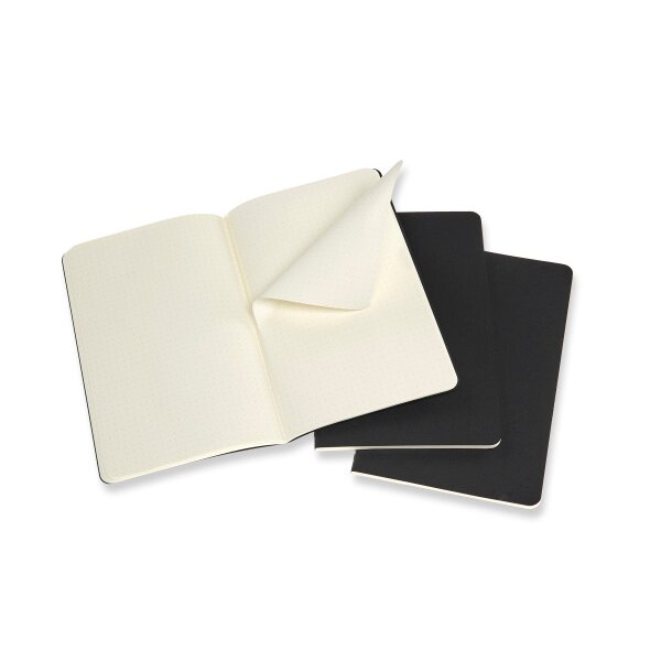MOLESKINE Cahier 3x 13x1.4x21cm 719213 pointé, noir, 80 pages