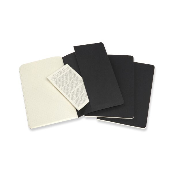 MOLESKINE Cahier 3x 13x1.4x21cm 719213 pointé, noir, 80 pages
