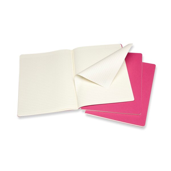 MOLESKINE CahierxL 3x 25x19cm 629667 ling&eacute;, pink, 120 pages