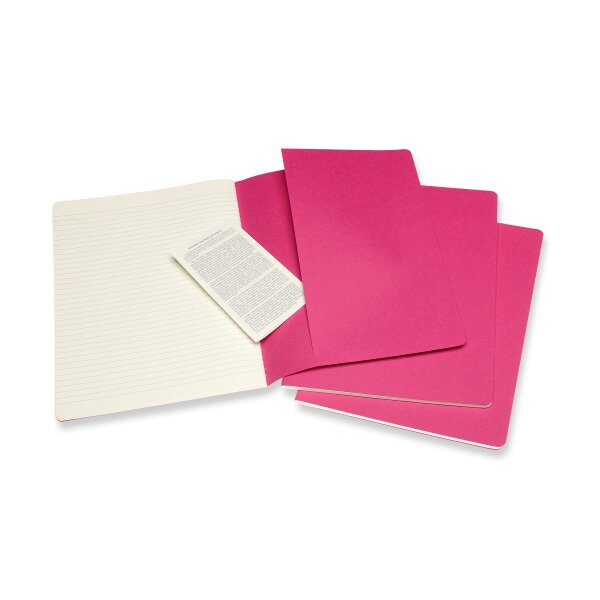MOLESKINE CahierxL 3x 25x19cm 629667 ling&eacute;, pink, 120 pages