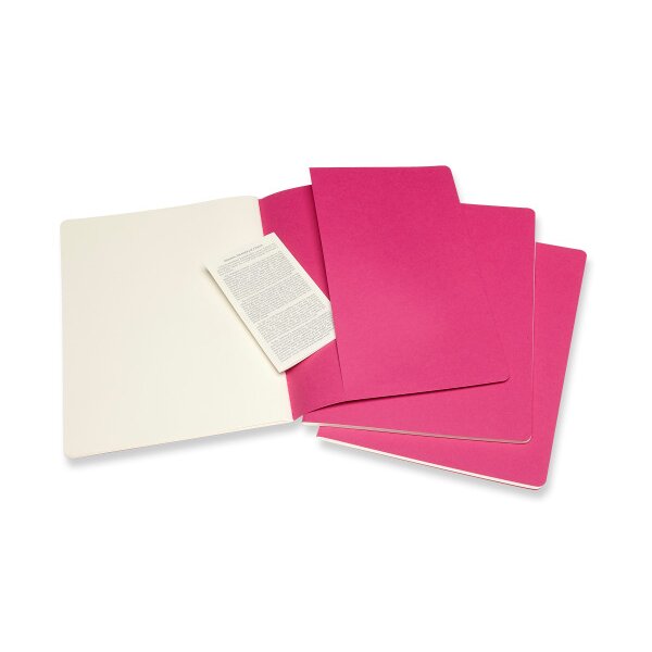 MOLESKINE CahierxL 3x 25x19cm 629698 en blanc, pink, 120 pages