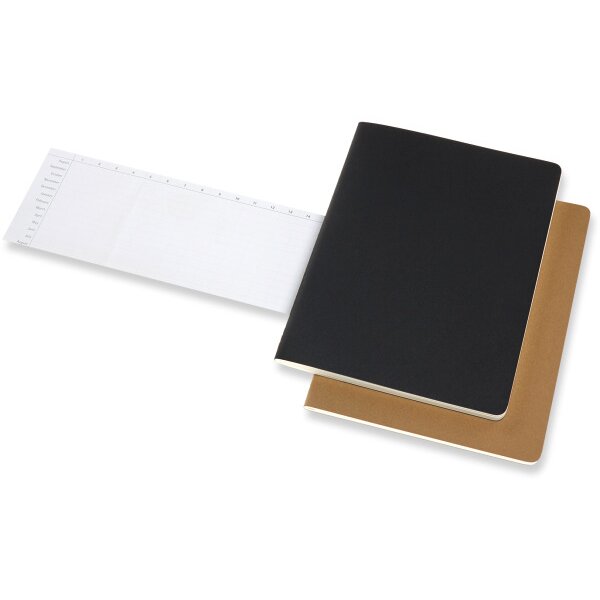 MOLESKINE Cahier Study XLarge 620282 lign&eacute;, noir, 160f. 2 pcs.