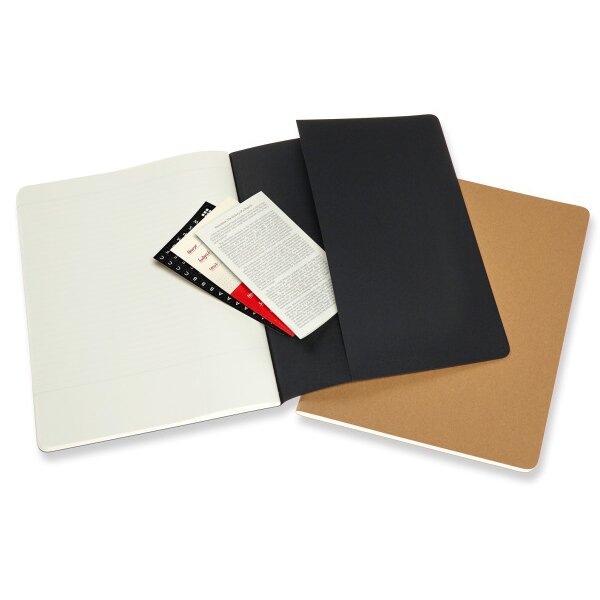 MOLESKINE Cahier Study XLarge 620282 lign&eacute;, noir, 160f. 2 pcs.