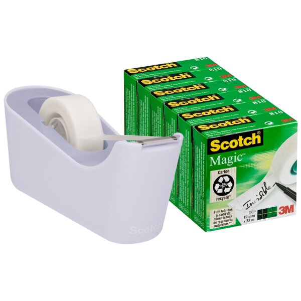 3M Scotch Dévidoir de bureau multipack C18, lavande