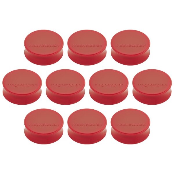 MAGNETOPLAN Aimant Ergo Large 10 pcs. 1665006 rouge 34mm