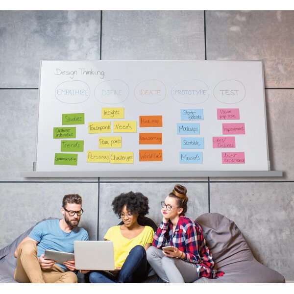 sigel Tableau blanc mobile Meet up, blanc/argent