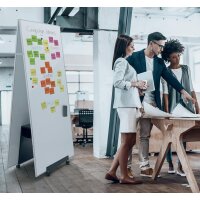 sigel Tableau blanc mobile Meet up, blanc/argent