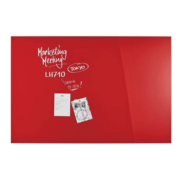 MAGNETOPLAN Design-Glasboard 1500x1000mm 13408006 rot, magnetisch